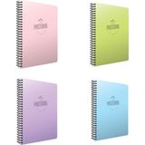 Gıpta Pastoral Spiralli PP Kapak A4 96 Yaprak Çizgili 4'lü Set Defter
