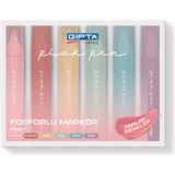 Gıpta Pick Pen F1557 6'lı Fosforlu Kalem Seti - Renkli