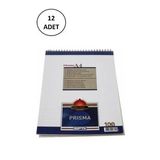 Gıpta Prisma Bloknot A-4 Spiralli Karton Kapak 100 Yaprak Çizgili 12 Adet