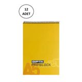 Gıpta Pro Block Spiralli Bloknot A5 40 Yaprak Kareli 12 Adet