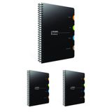 Gıpta Quadro Spiralli 4 Bölmeli Pp Kapak 150 Yaprak 17X24 cm Kareli 3 Adet Defter