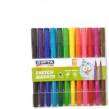 Gıpta Sketch Üçgen Gövde Keçeli Kalem 12'li