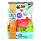 Gıpta Spiralli Fon Kartonulu 25 x 35 15+10 Yaprak Resim Defter