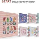 Gıpta Start 16x16 cm 100 Yp Noktalı Spiralli Sert Kpk Butik Defter