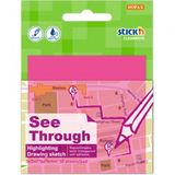Gıpta Stickn 76x76 mm Yarı Saydam Neon Pembe 50 Yaprak Not Defteri