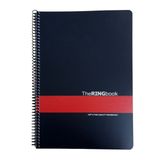 Gıpta The Ring Book Kırmızı Şeritli Pp Kapak 80 Yaprak A4 Kareli Spiralli Defter