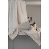 Gipür Dantelli Banyo Havlusu TAKIMI-%100 Pamuk Banyo Seti-Gelin Havlusu-Krem - 70 x 140 cm - 50 x 90 cm