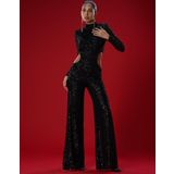 Gira Official Siyah Payetli Cut Out Detaylı Tulum