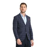 Girado Erkek Lacivert Ekose Slim Fit Mono Yaka Spor Blazer Ceket Lacivert 52/6