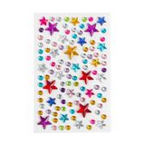 Giraffe PK Sticker Karışık Renkli Yıldız Taş Sticker Yapışkanlı Saç, Yüz, Tırnak Ve Süs Taşı Yılbaşı Dekor Işıltılı