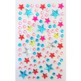 Giraffe PK Sticker Mavili Karışık Yıldız Taş Sticker Yapışkanlı Saç, Yüz, Tırnak Ve Süs Taşı Yılbaşı Dekor Işıltılı