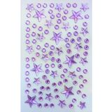 Giraffe PK Sticker Mor Yıldız Taş Sticker Yapışkanlı Saç, Yüz, Tırnak Ve Süs Taşı Yılbaşı Dekor Işıltılı Parlak