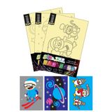 Giraffe PK Sticker Simli Tuz Boyama Oyunu 3 lü Seti -1 , Eğitici Aktivite , Kum Boyama Oyunu