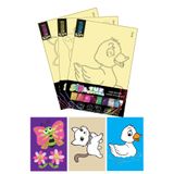 Giraffe PK Sticker Simli Tuz Boyama Oyunu 3 lü Seti -2 , Eğitici Aktivite , Kum Boyama Oyunu