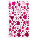 Giraffe PK Sticker Taş Sticker Pembe Kalpler Yapışkanlı Saç , Yüz Ve Tırnak Taşı Yılbaşı Süs Dekor Işıltılı Parlak