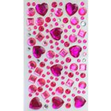 Giraffe PK Sticker Taş Sticker Pembe Kalpler Yapışkanlı Saç , Yüz Ve Tırnak Taşı Yılbaşı Süs Dekor Işıltılı Parlak