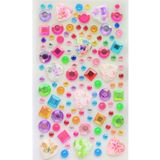 Giraffe PK Sticker Taş Sticker Renkli Desenli Kalpler Yapışkanlı Saç , Yüz Ve Tırnak Taşı Yılbaşı Süs Dekor Işıltılı