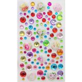 Giraffe PK Sticker Taş Sticker Renkli Desenli Yuvarlak Yapışkanlı Saç , Yüz Ve Tırnak Taşı Yılbaşı Süs Dekor Işıltılı