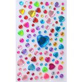 Giraffe PK Sticker Taş Sticker Renkli Mini Kalpler Yapışkanlı Saç, Yüz Ve Tırnak Taşı Yılbaşı Süs Işıltılı Parlak