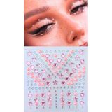 Giraffe Sticker Açık Pembe Inci, Yıldız, Kalpli Model 159 Adet Işıltılı Yüz ve Vücut Taşı Sticker - Mini Taşlı Motif