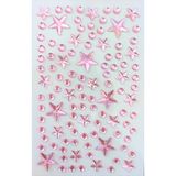 Giraffe Sticker Açık Pembe Yıldız Taş Sticker Yapışkanlı Saç, Yüz, Tırnak ve Süs - Yıldızlı Motif