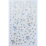 Giraffe Sticker Beyaz Yıldız Taş Sticker Yapışkanlı Saç, Yüz, Tırnak ve Süs Taşı - Yıldızlı Motif