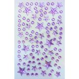 Giraffe Sticker Mor Yıldız Taş Sticker Yapışkanlı Saç, Yüz, Tırnak ve Süs Taşı Iş - Yıldızlı Motif