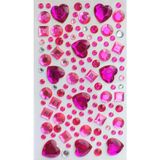 Giraffe Sticker Pembe Kalpler Yapışkanlı Saç , Yüz ve Tırnak Taşı Parlak - Kalpli Motif