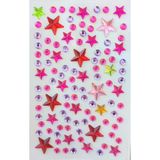 Giraffe Sticker Pembeli Karışık Renk Yıldız Taş Sticker Yapışkanlı Saç, Yüz, Tırn - Yıldızlı Motif - Pembe - Mavi - Mor