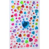 Giraffe Sticker Renkli Kalpler Yapışkanlı Saç , Yüz ve Tırnak Taşı Parlak - Kalpli Motif - Pembe - Mavi - Sarı