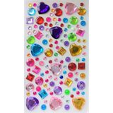Giraffe Sticker Renkli Kalpli Kareli Yuvarlak Yapışkanlı Saç , Yüz ve Tırnak Taşı - Kalpli Motif