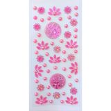 Giraffe Sticker Taş Sticker Pembe Yapışkanlı Saç , Yüz Ve Tırnak Taşı Işıltılı Parlak - İncili Motif
