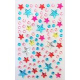 Giraffe Sticker Taş Sticker Yapışkanlı Saç, Yüz, Tırnak, Makyaj nane Süs Taşı Işıltılı Parlak li Karışık Renk Yıldız, Giraffe Sticker, Mavili Karışık Renk Yıldız