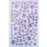 Giraffe Sticker Taş Yapışkanlı Saç, Yüz, Tırnak, Makyaj ve Süs Taşı Işıltılı Parlak (Mor, Yıldız Orta Boy)