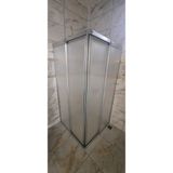 Girayduş 110CMX 110CM Parlak Profil Köşeden Girişli Mika Duşakabin - parlak gümüş