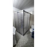 Girayduş 90CM X110CM Parlak Profil Köşeden Girişli Mika Duşakabin - PARLAK GÜMÜŞ