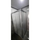Girayduş 90CMX 120 cm Parlak Profil Köşeden Girişli Mika Duşakabin - parlak gümüş