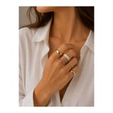 Girift Vintage Dazen Gold 5 Adet Yüzük Seti