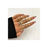 Girift Vintage Twin 12 Adet Boho Tarzı Vintage Yüzük Seti