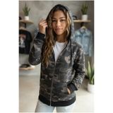 Girişim Tekstil Siyah Kamuflaj Baskılı Fermuarlı Sweatshirt
