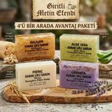 Giritli Metin Efendi Doğal Kabak Lifli Sabun Seti - 4'Lü Avantaj Paketi (Kolajen, Aloe Vera, Pirinç, Lavanta)