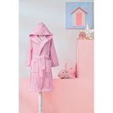 Girl Unicorn Kapüşonlu Kadife Çocuk Bornozu 3/4 Yaş - Pembe