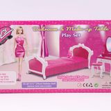 Girl's Favorite /Gloria Yatak Odası ve Makyaj Masası Oyun Seti Bebek Mobilyaları (No. 3014)