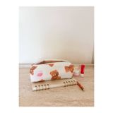 girlsybags Ayıcık Desenli Tek Gözlü Kalemlik Yıkanabilir Fermuarlı Okul Ayıcıklı Kalem Kutusu