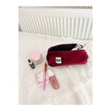 girlsybags Kadife Bordo Tek Gözlü Kalemlik Şık Yıkanabilir Fermuarlı Okul Kalem Kutusu