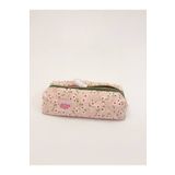 girlsybags Pembe Çiçekli Tek Gözlü Kalemlik Yıkanabilir Fermuarlı Okul Kalem Kutusu 21x10x7 Ölçüler