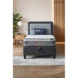 Gisela Tek Kişilik Sandıklı Baza + Full Ortopedik Antibakteriyel Pedli Yatak + Başlık 3 Lü Set 90 x 190
