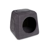 Gissen Gri Üç Fonksiyonlu Kedi Evi Dayanıklı Yumuşak Kumaş ile 50 cm Yükseklik ve 50x50 cm Boyut