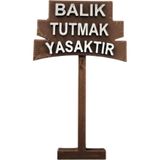 Git 3D Balık Tutmak Yasaktır Tabelası,Akvaryum Süs Eşyası, Dekoru, Aksesuarı