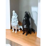 Git 3D Masaüstü Biblo Bozkurt, Uluyan Kurt 12 Cm Hediyelik 2 Adet Siyah Beyaz Set